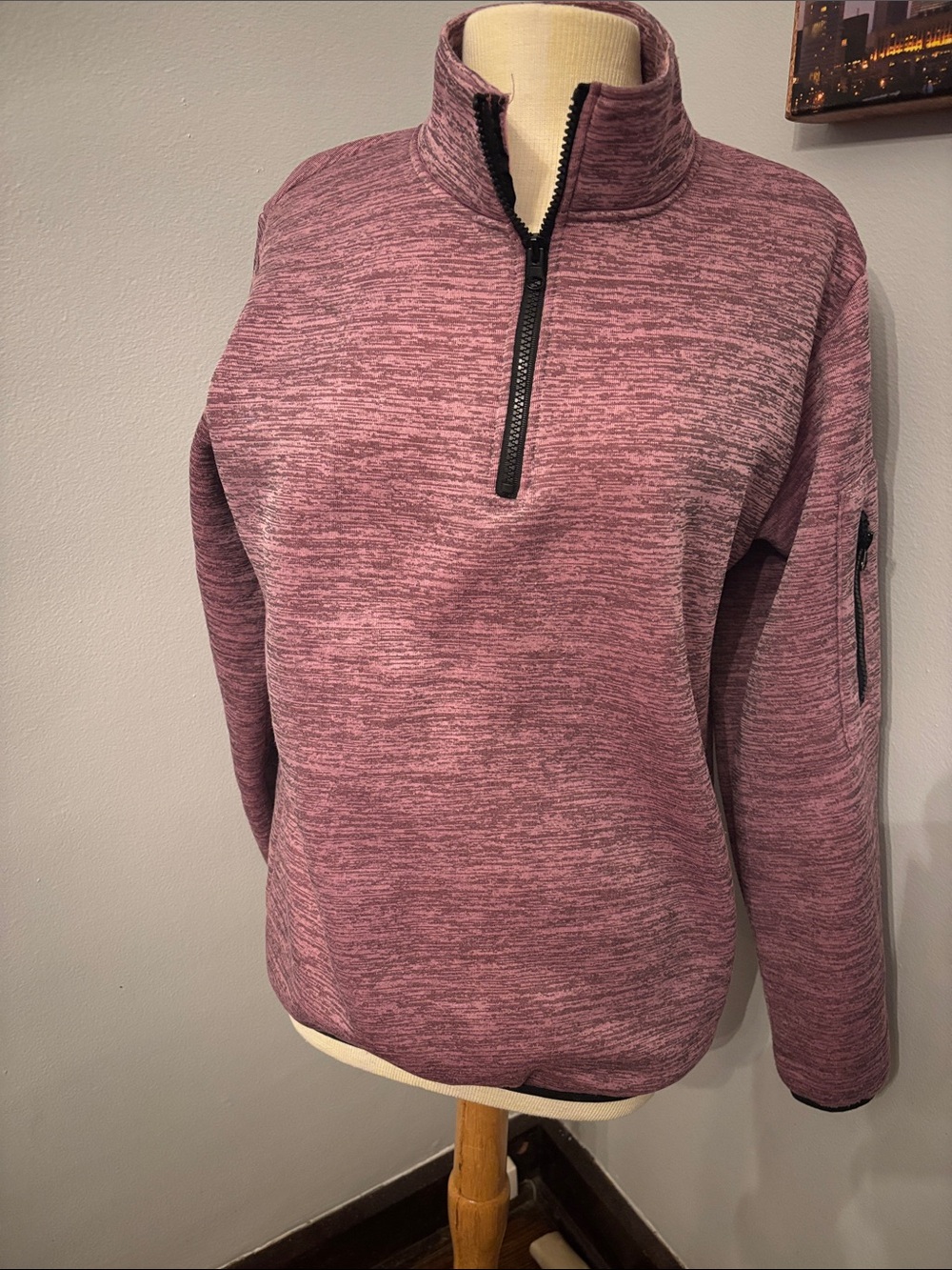 Jackson Hole Women’s Heathered Mauve Quarter-Zip Pullover Size XL